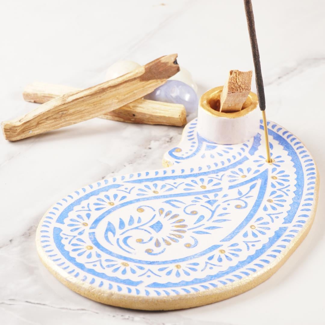 Handmade Pateh Temalı Mavi Palo Santo Tütsülük