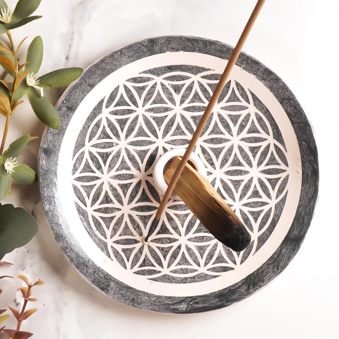 Handmade Yaşam çiçeği Motifli Palo Santo Tütsülük