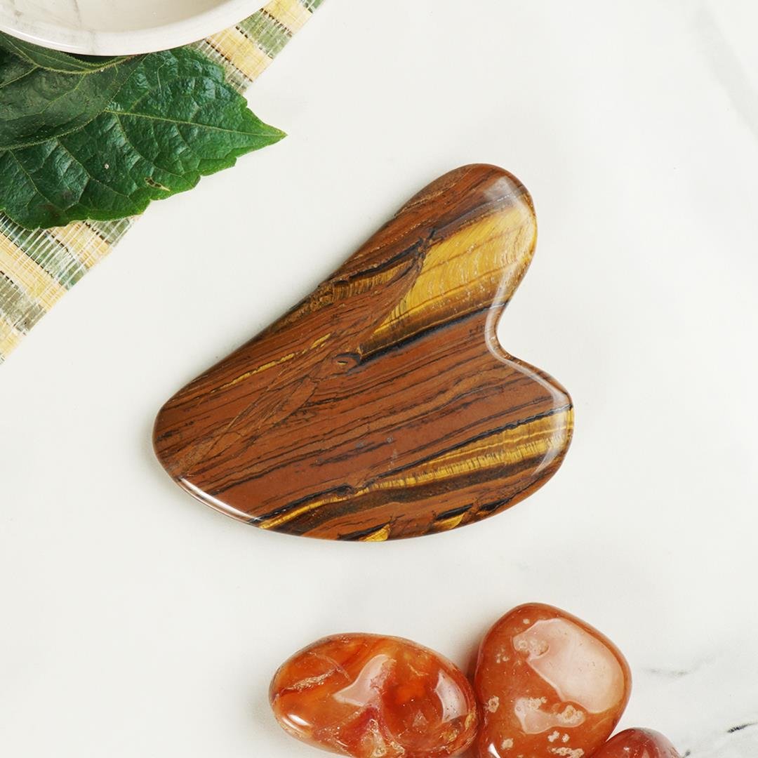 Kaplan Gözü Gua Sha Doğal Taş Masaj Aleti