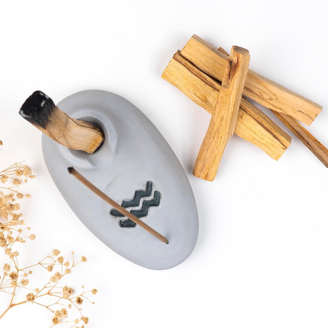 Kova Burcu Temalı Gri Palo Santo Tütsülük