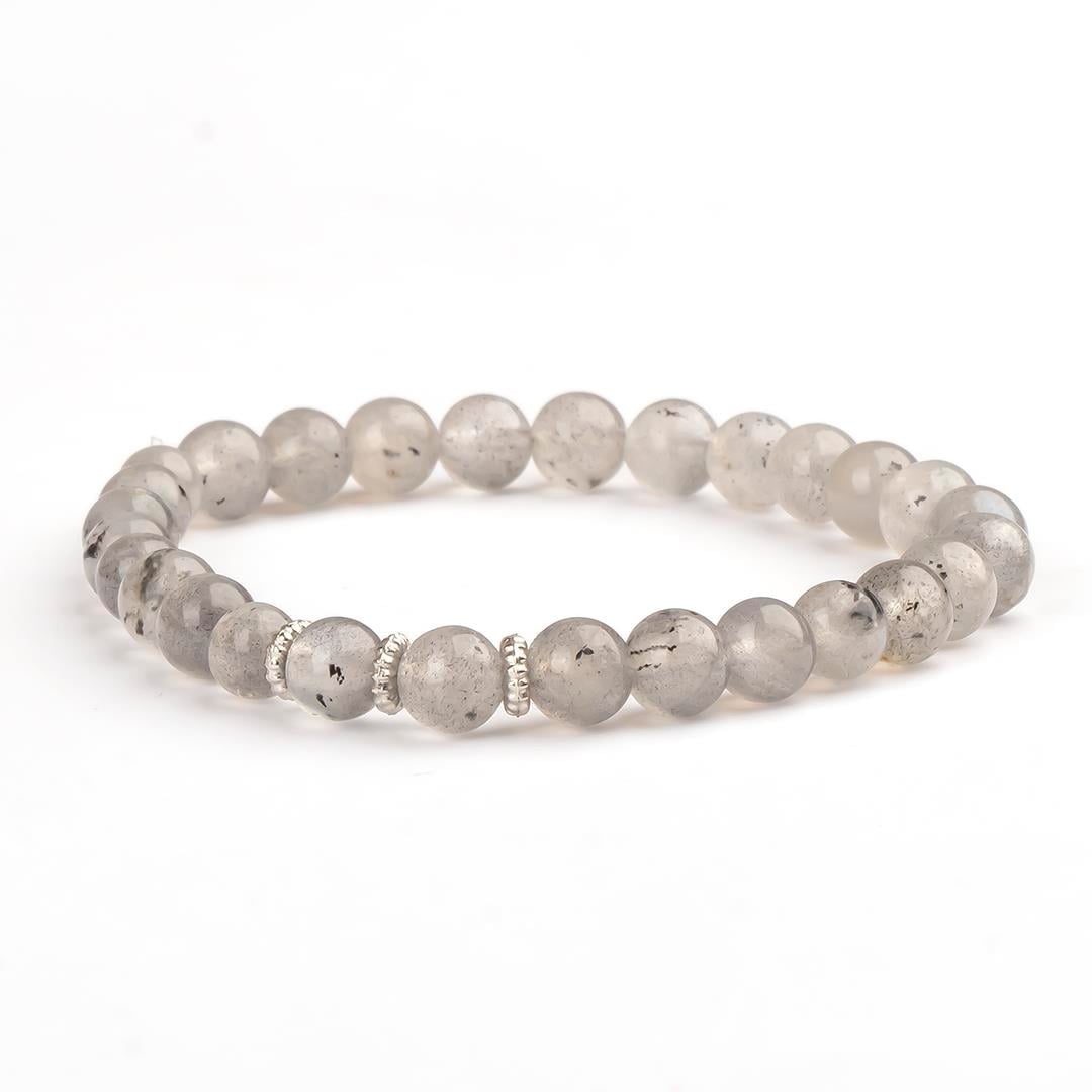 Labradorit Doğal Taş Bileklik (6 mm) – Derinlik Taşı