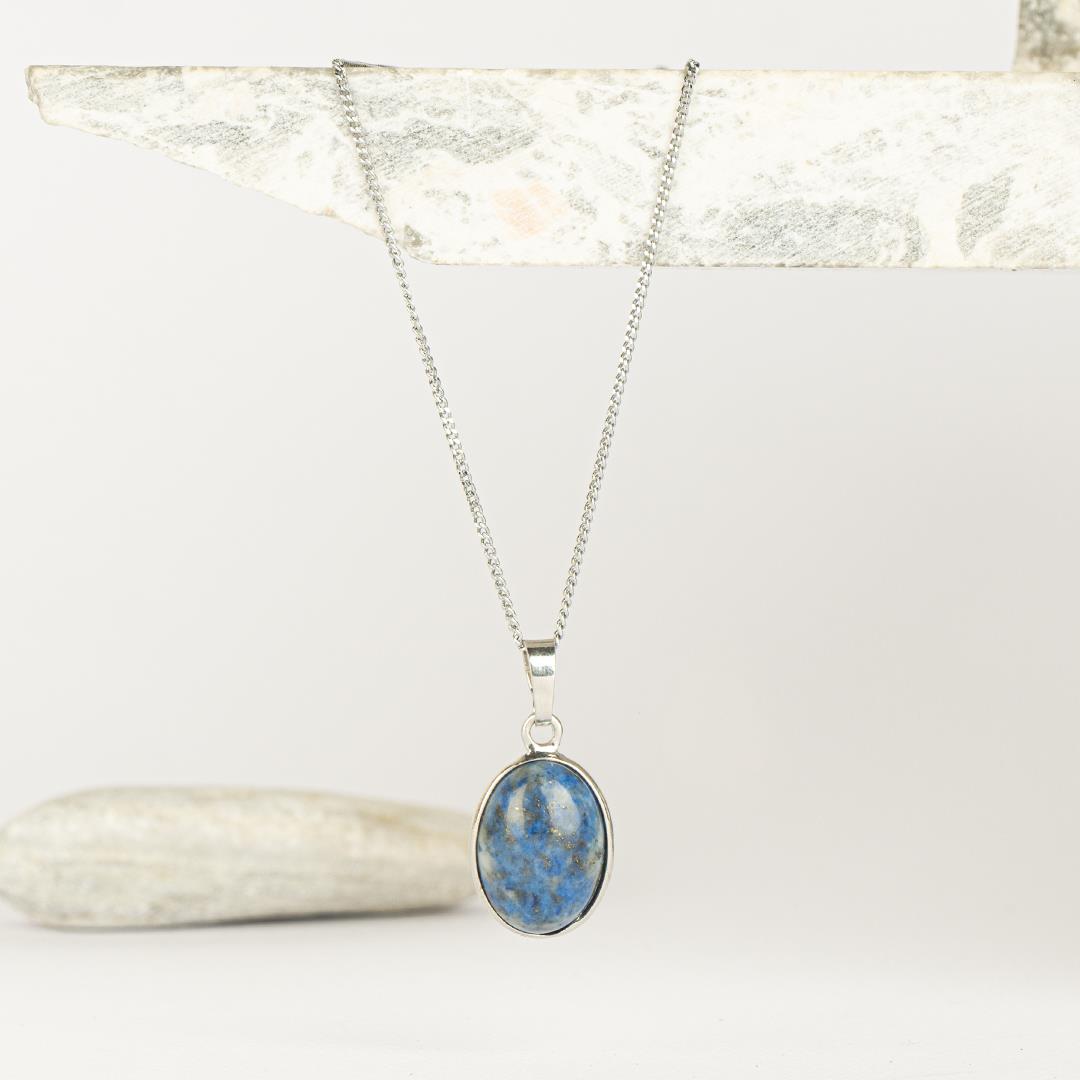 Lapis Lazuli Damla Dogal Taş Kolye