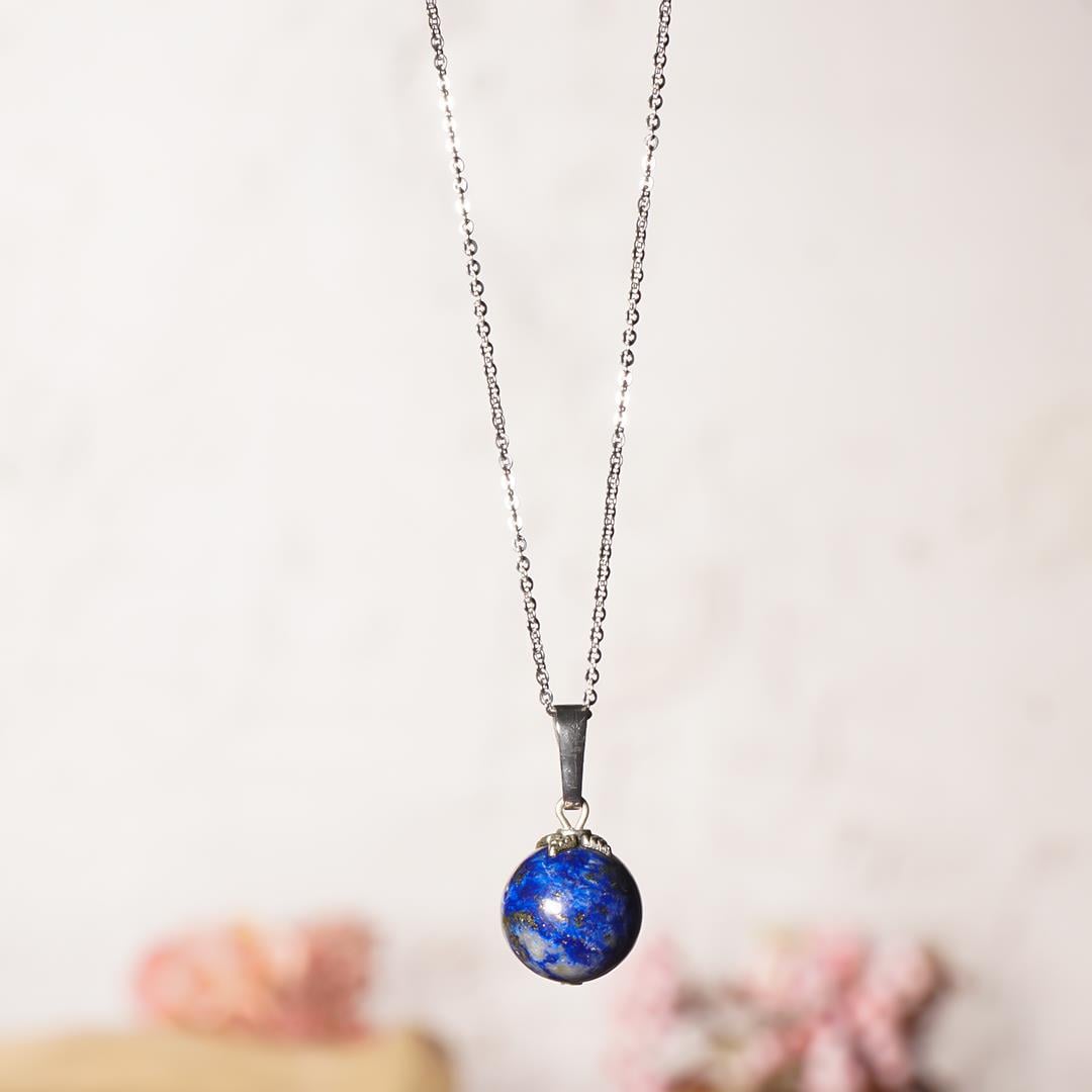 Lapis Lazuli Doğal Taş Küre Kolye