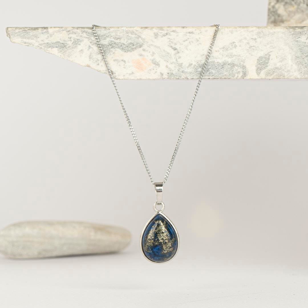 Lapis Lazuli Oval Dogal Taş Kolye