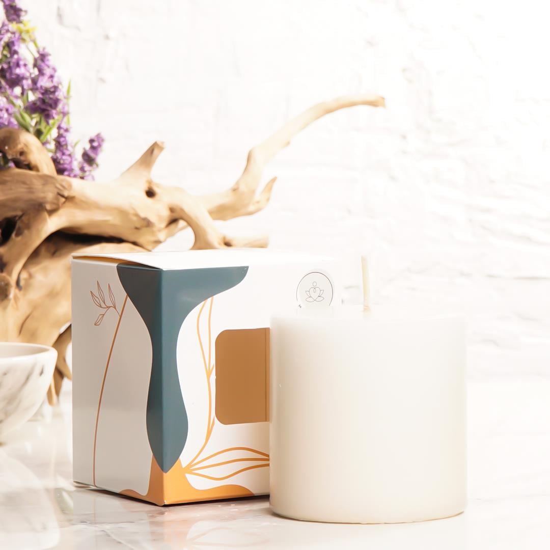 Mitr 7x7 cm Bej Silindir Mum