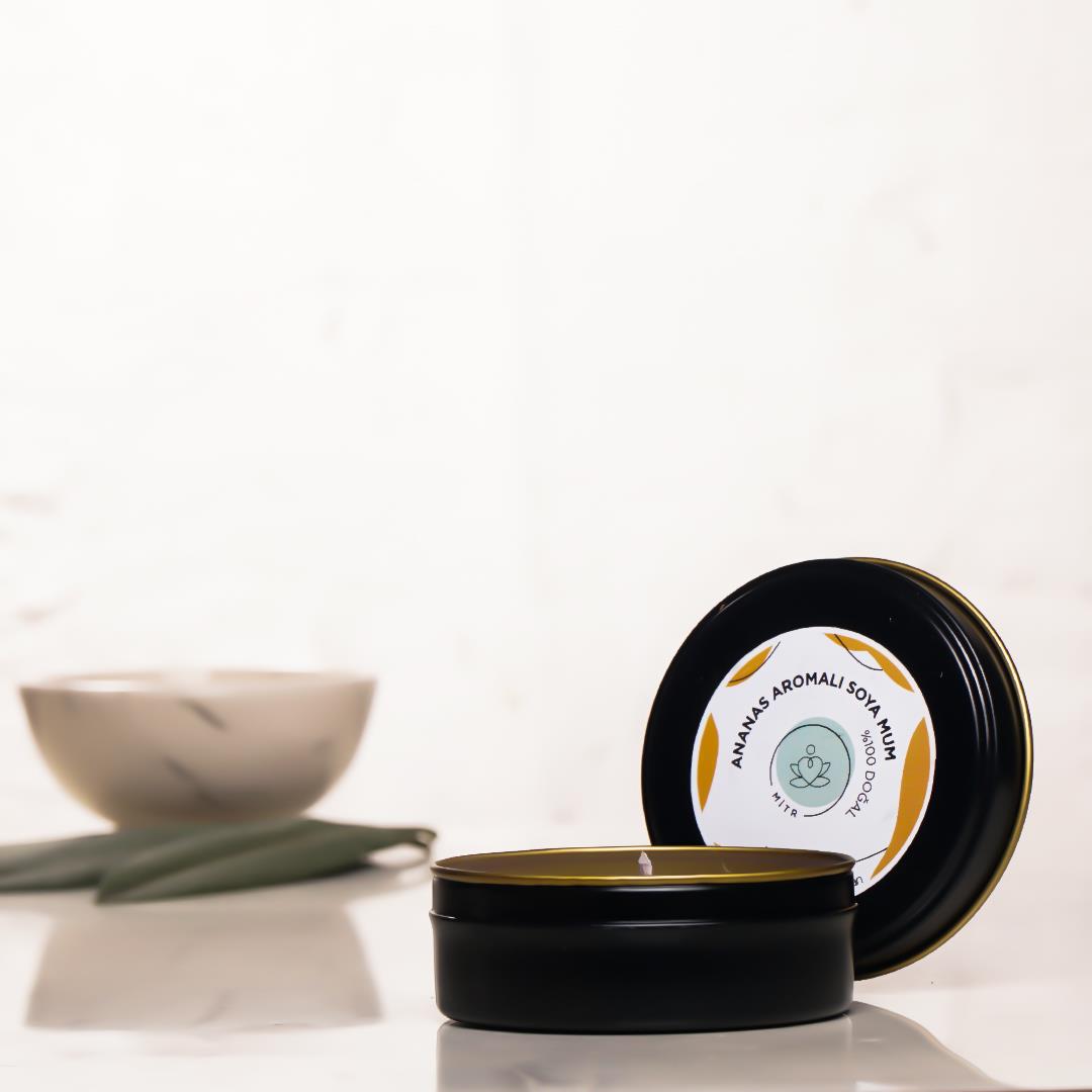 Mitr Ananas Aromalı Metal Soya Mum