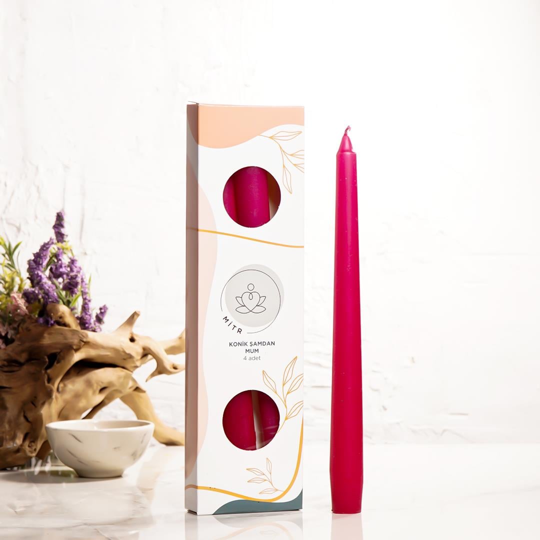Mitr Bordo Şamdan Mum