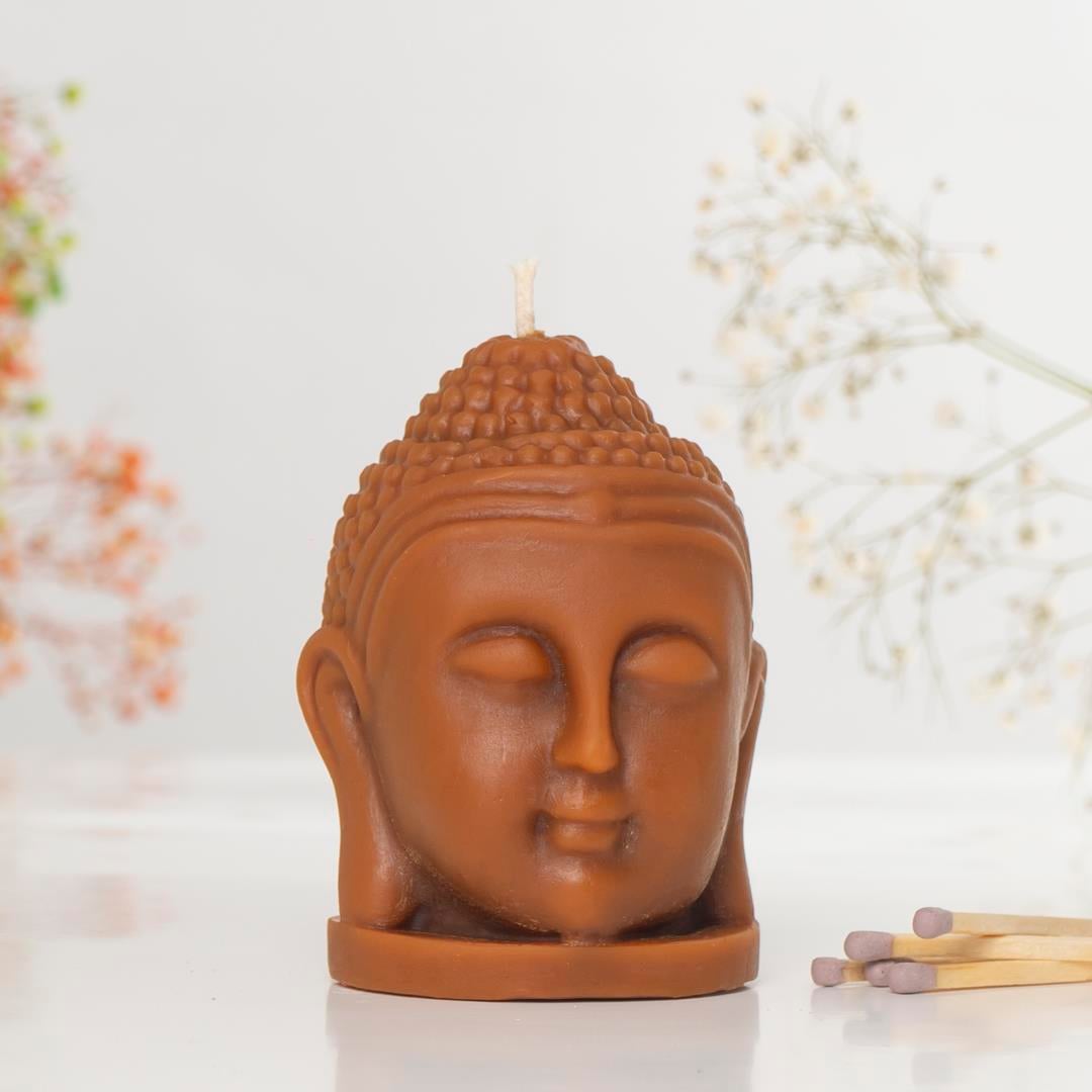 Mitr Buddha Kafası Dökme Balmumu Mum