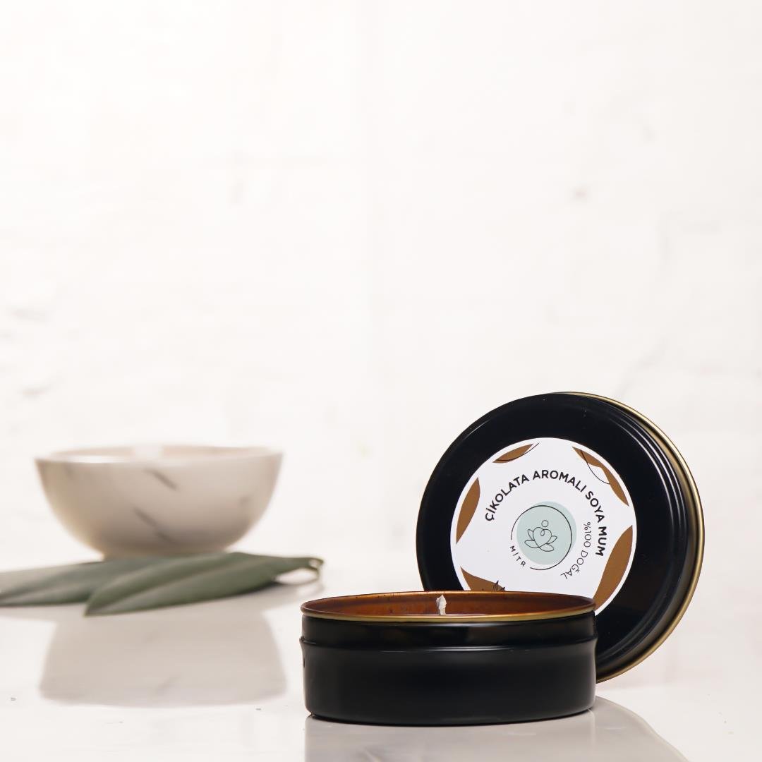 Mitr Çikolata Aromalı Metal Soya Mum