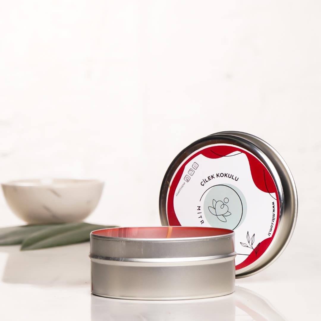 Mitr Çilek Aromalı Metal Mum