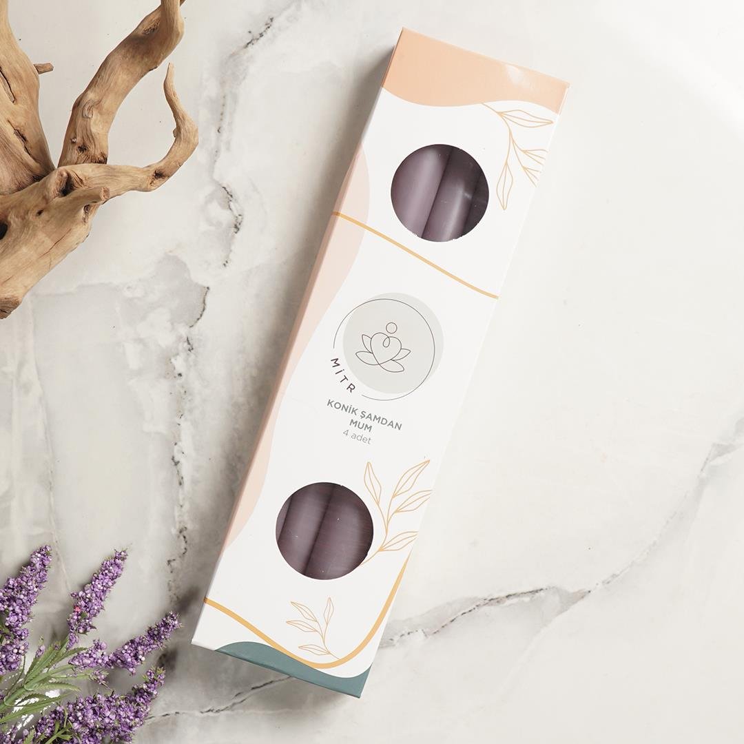 Mitr Gri Şamdan Mum