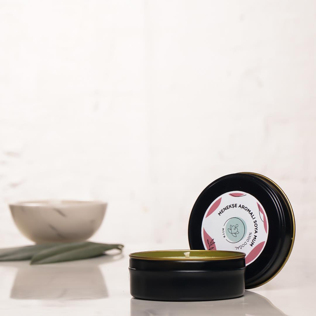 Mitr Menekşe Aromalı Metal Soya Mum