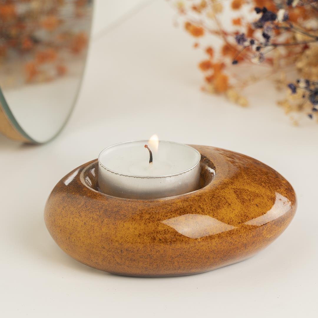 Mitr Özel Tasarım El Yapımı Kiremit Tealight Mumluk