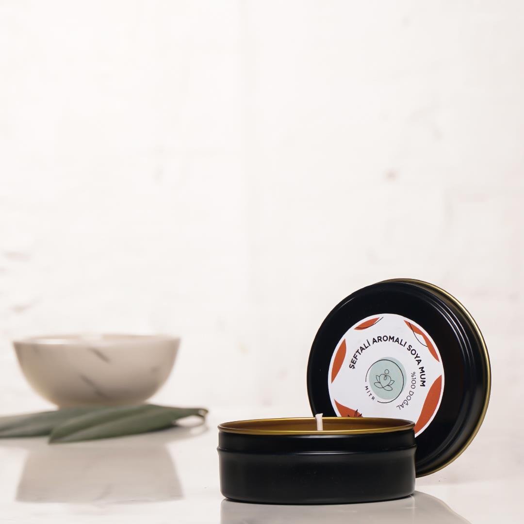 Mitr Şeftali Aromalı Metal Soya Mum