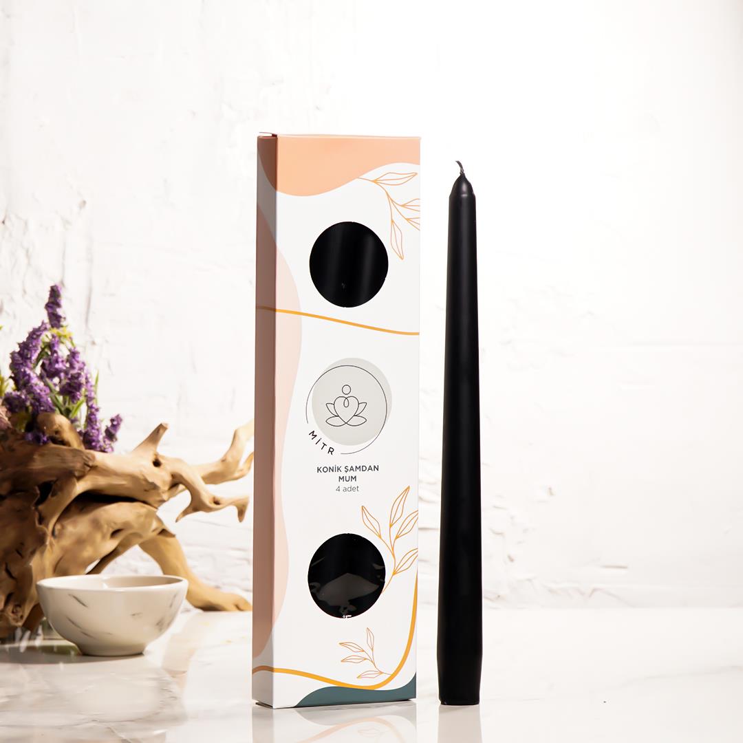 Mitr Siyah Şamdan Mum