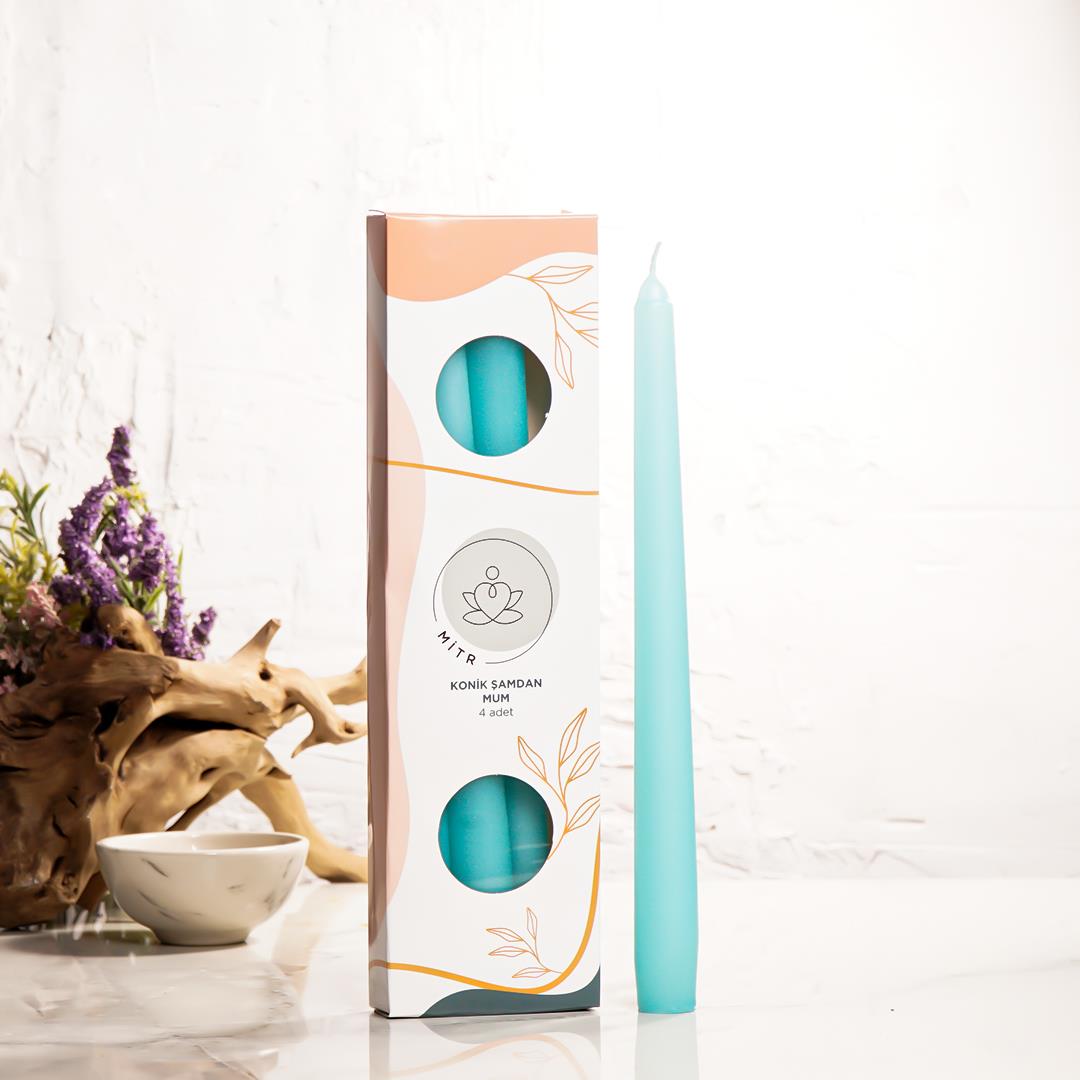 Mitr Turkuaz Şamdan Mum