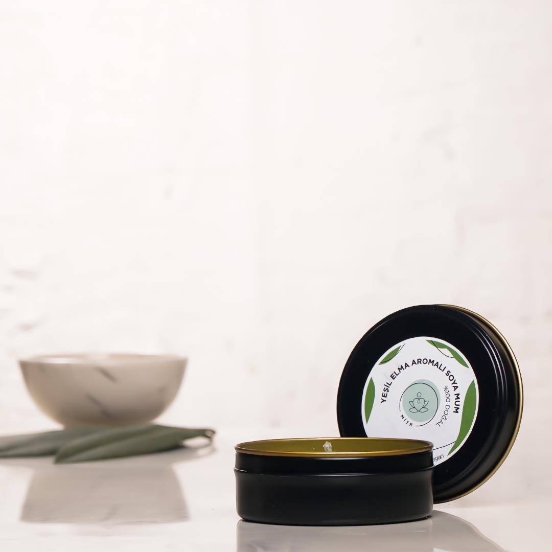 Mitr Yeşil Elma Aromalı Metal Soya Mum