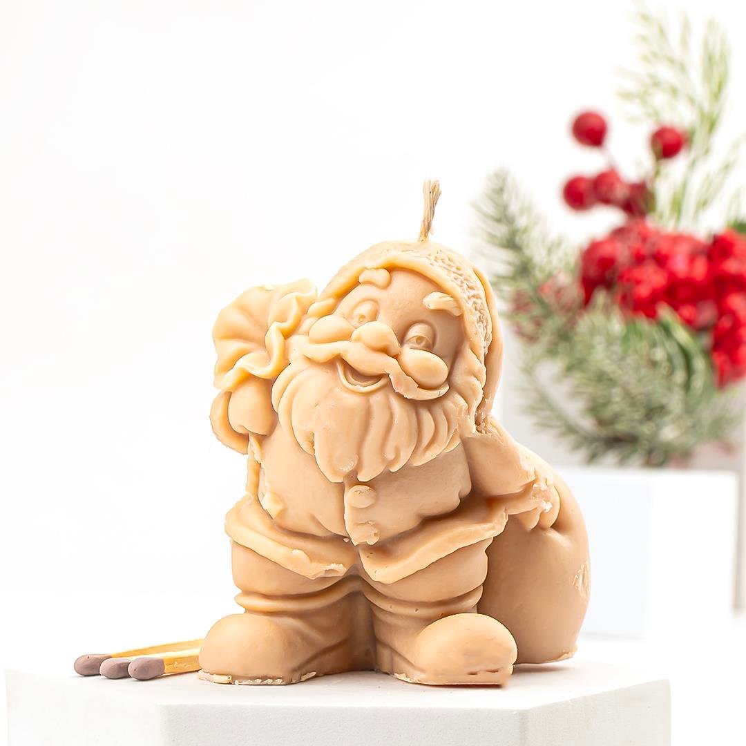 Noel Baba Temalı Kahve Soya Mum