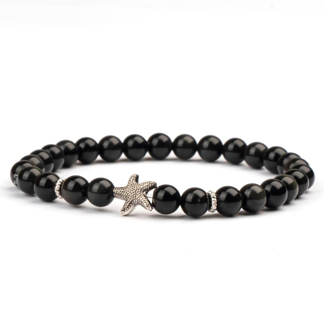 Obsidyen Doğal Taş Bileklik (6 mm) – Gölge Gücü