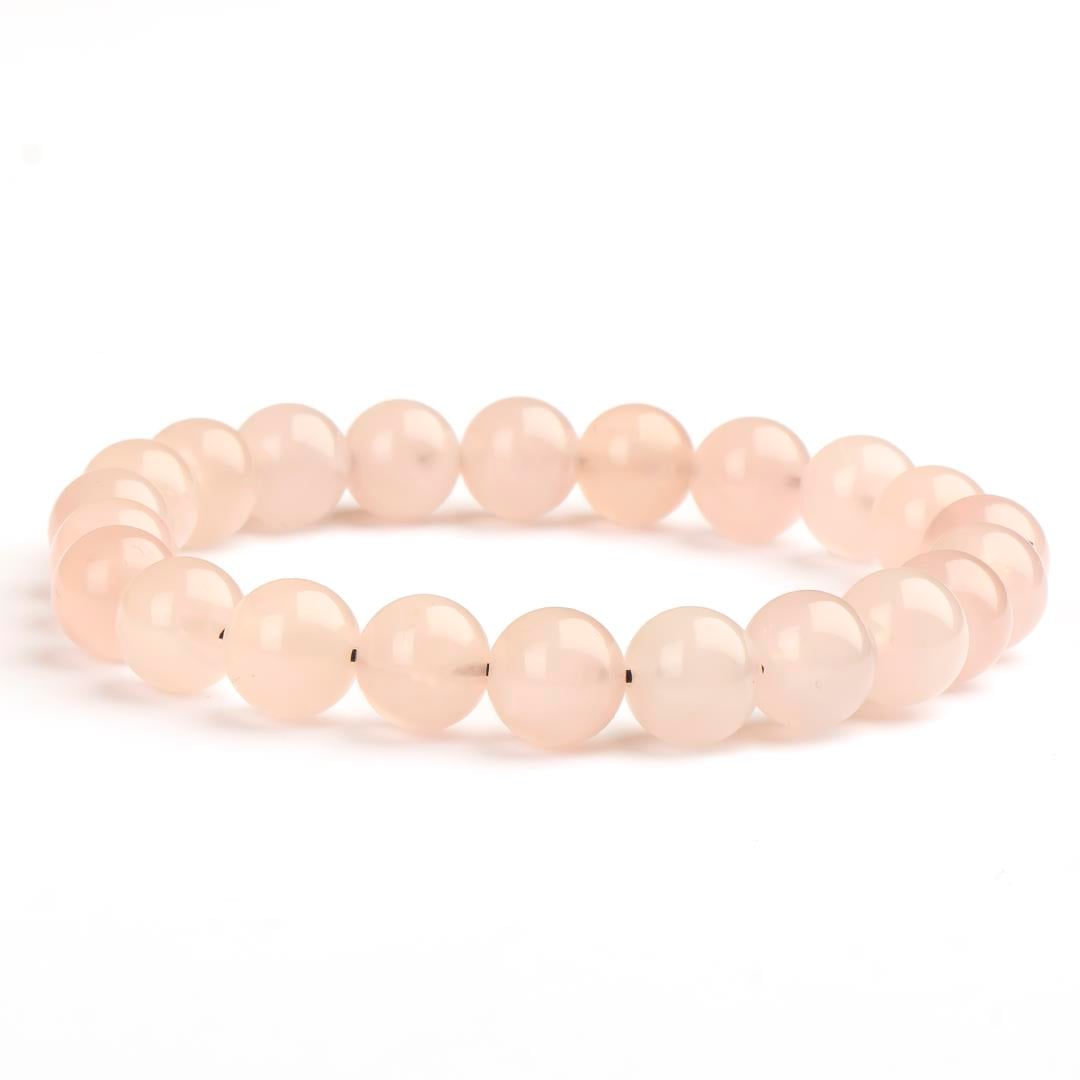 Pembe Kuvars Doğal Taş Bileklik (8 mm) – Gül Enerjisi