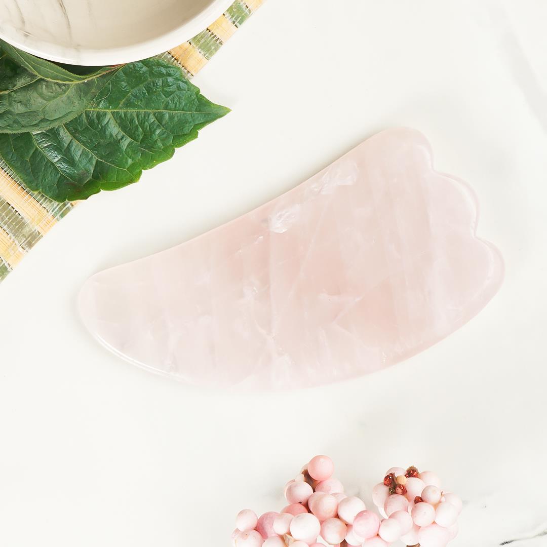 Pembe Kuvars Gua Sha Doğal Taş Masaj Aleti