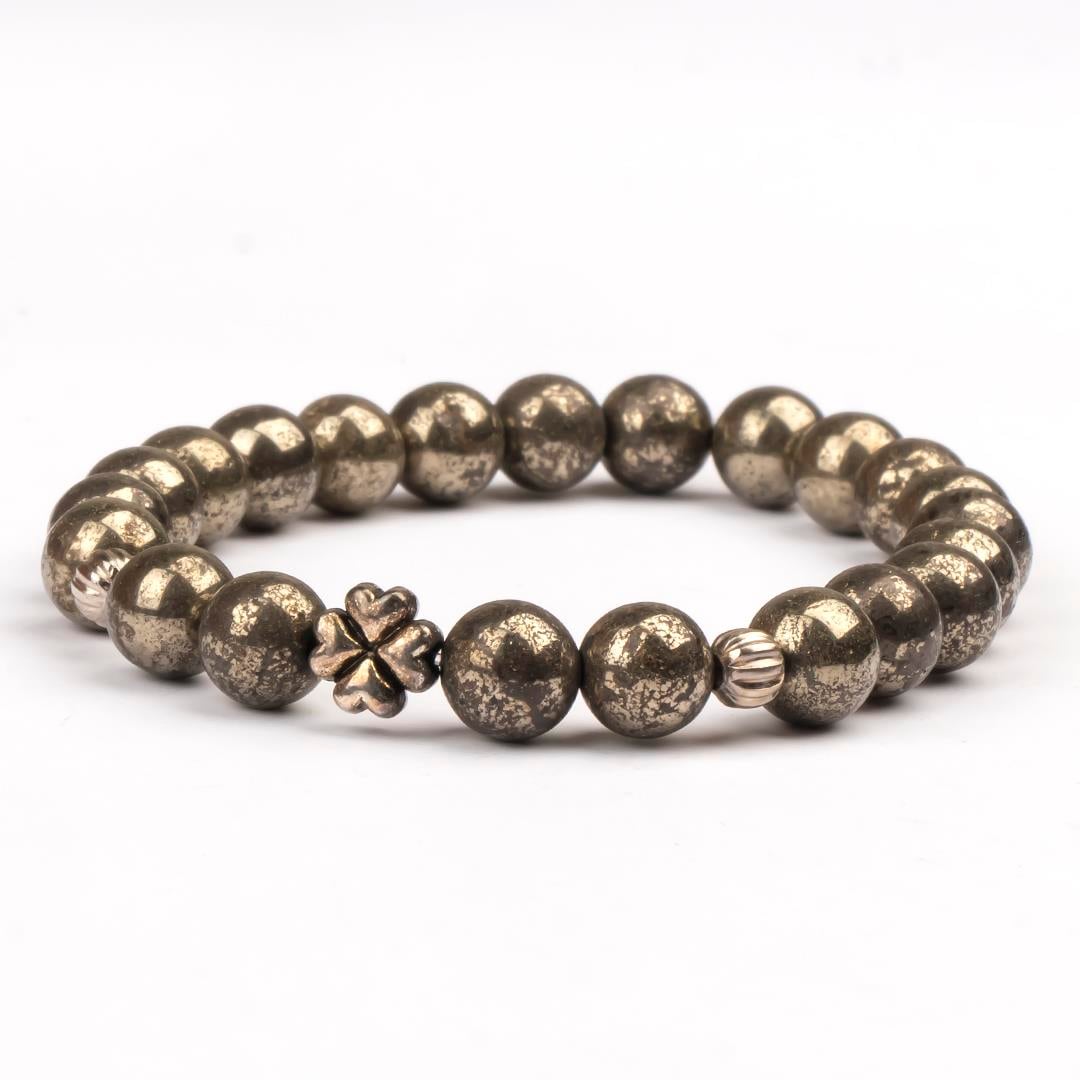 Pirit Doğal Taş Bileklik (8 mm) – Işığın Gözcüsü
