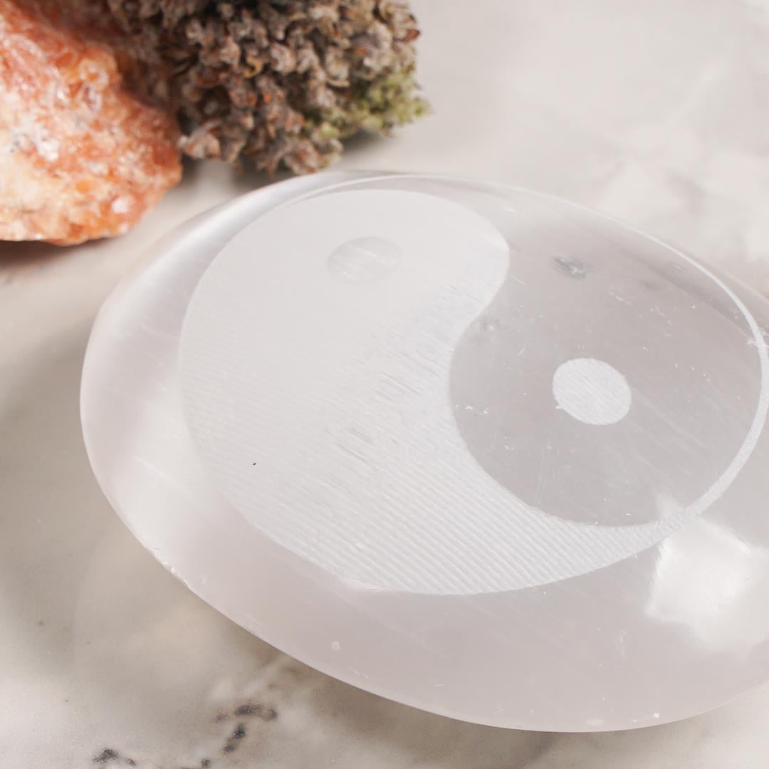 Selenit Yin Yang Temalı Sabun Doğal Taş