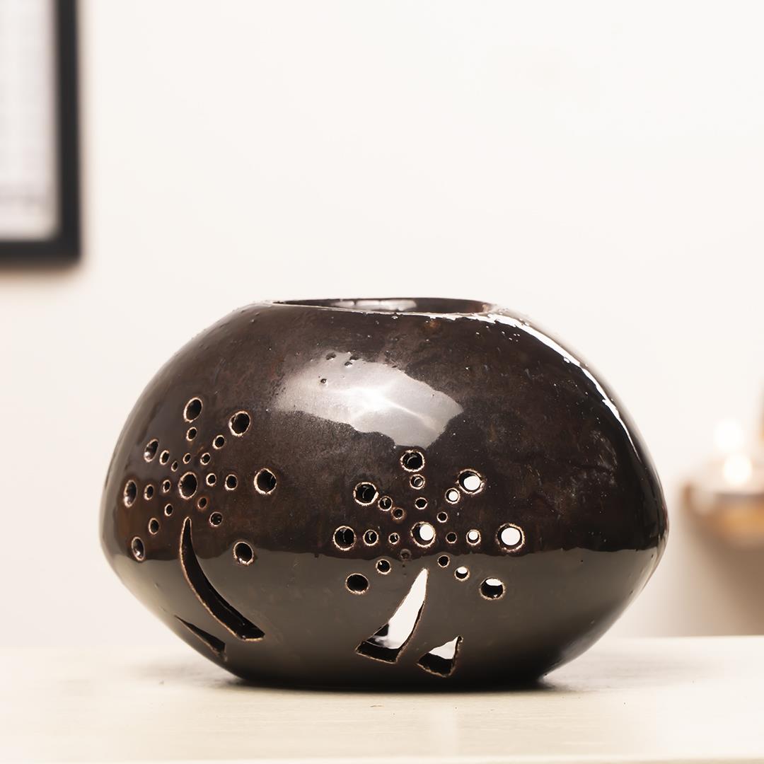 Serberi Black Handmade Seramik Buhurdanlık