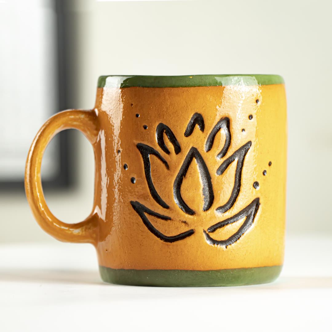 Shakti Lotus Yellow El Yapımı Seramik Kupa Bardak