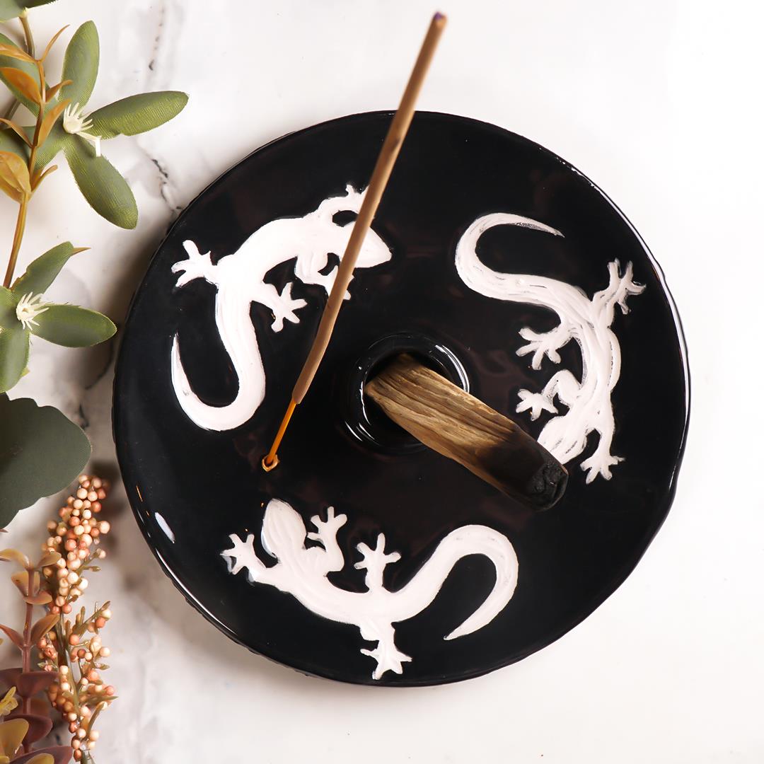 Siyah Lizard Motifli Palo Santo Tütsülük