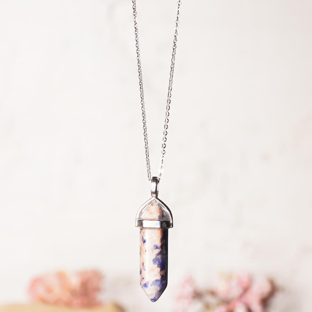 Sodalit Doğal Taş Kolye