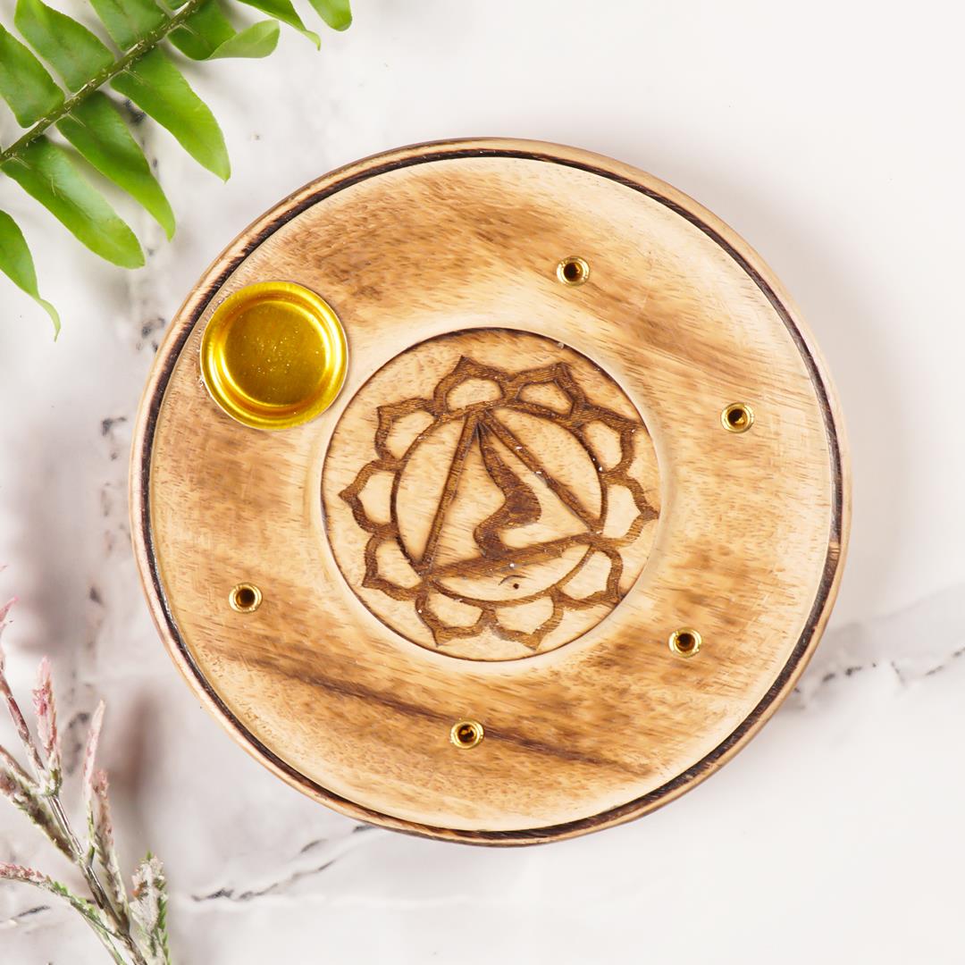 Solar Pleksus Yuvarlak Ahşap Konik Tütsülük