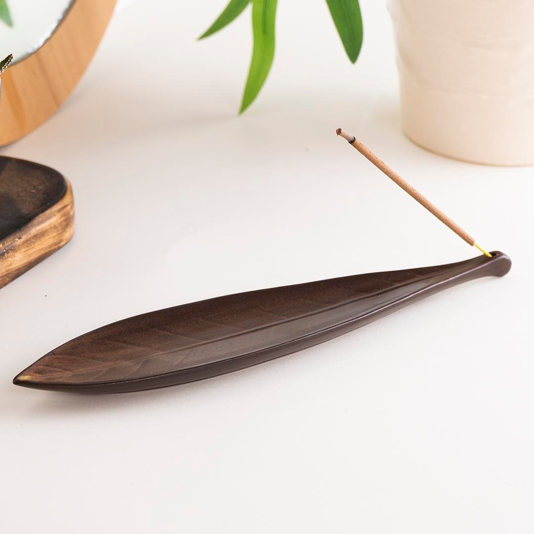 Yaprak Temalı Kahve Çubuk Tütsülük