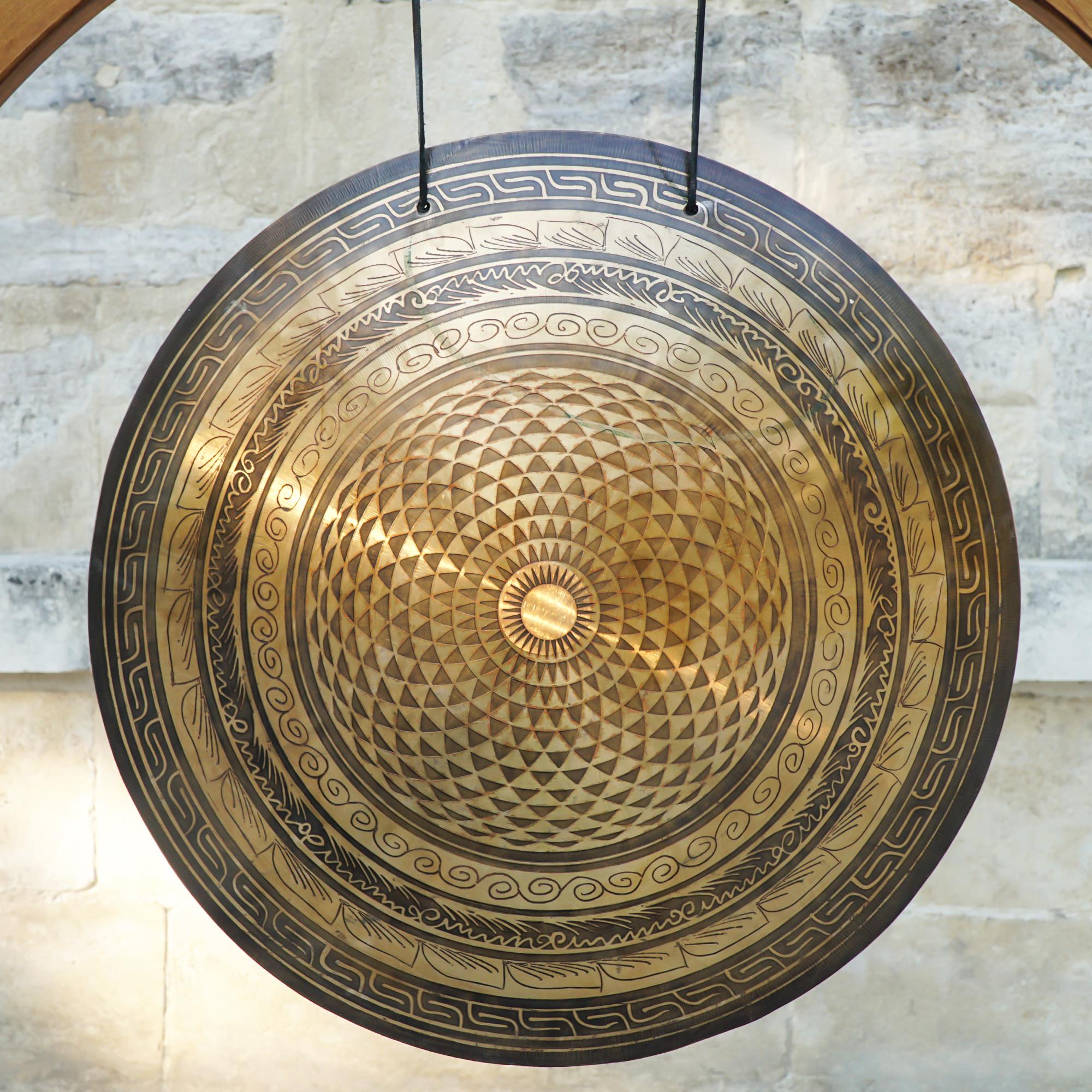 Yaşam Çiçeği İşlemeli Gong