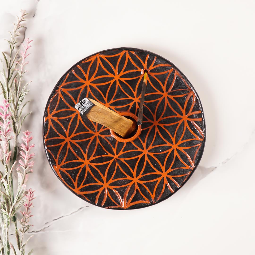 Yaşam Çiçeği Temalı El Yapımı Palo Santo Tütsülük