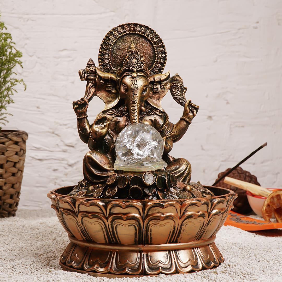 Zen Ganesha Temalı Bakır Şu Şelalesi