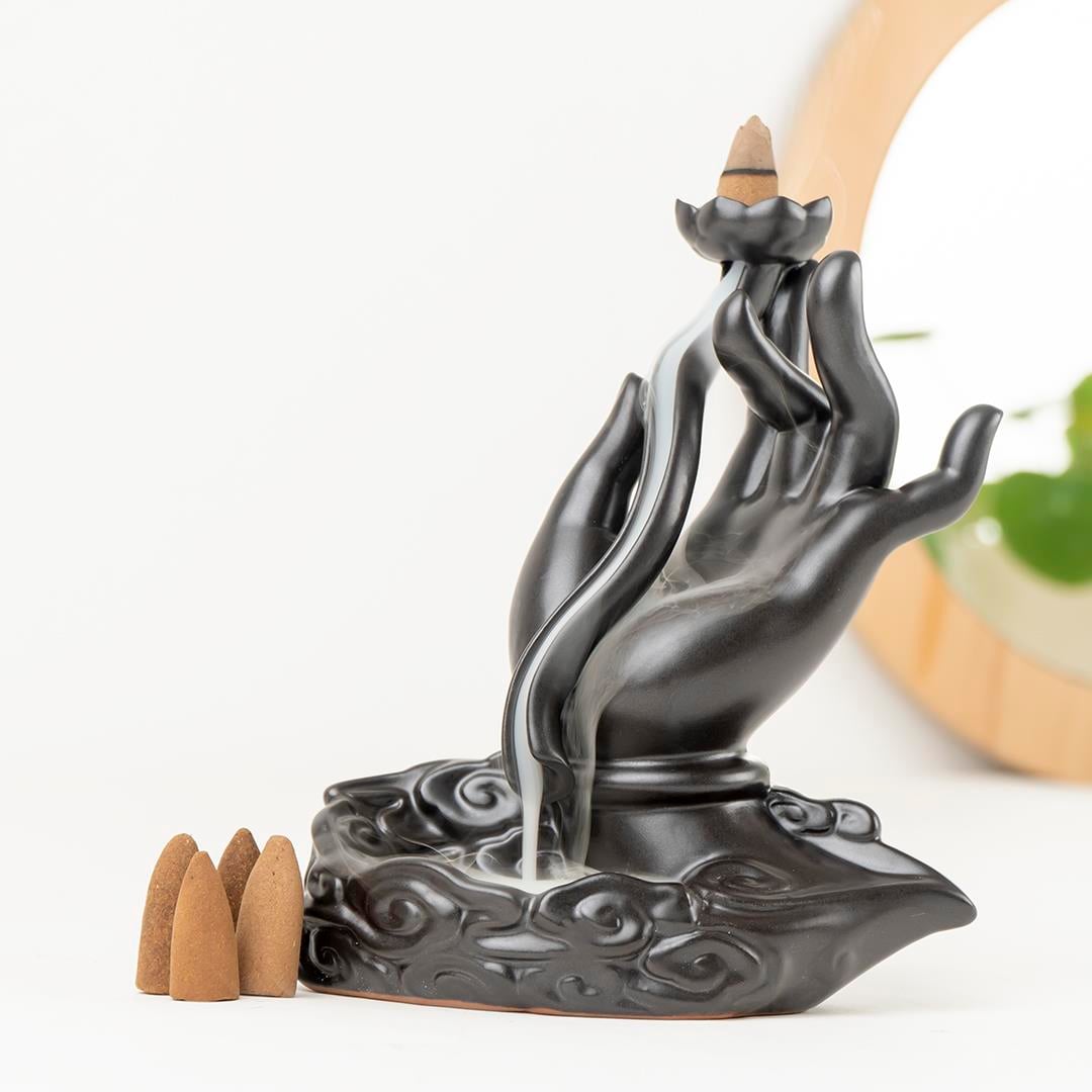 Zen Lotus El Temalı Geri Akışlı Şelale Tütsülük