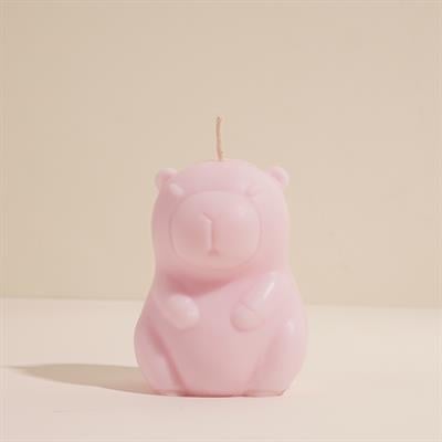 Kapibara Temalı Pembe Soya Mum