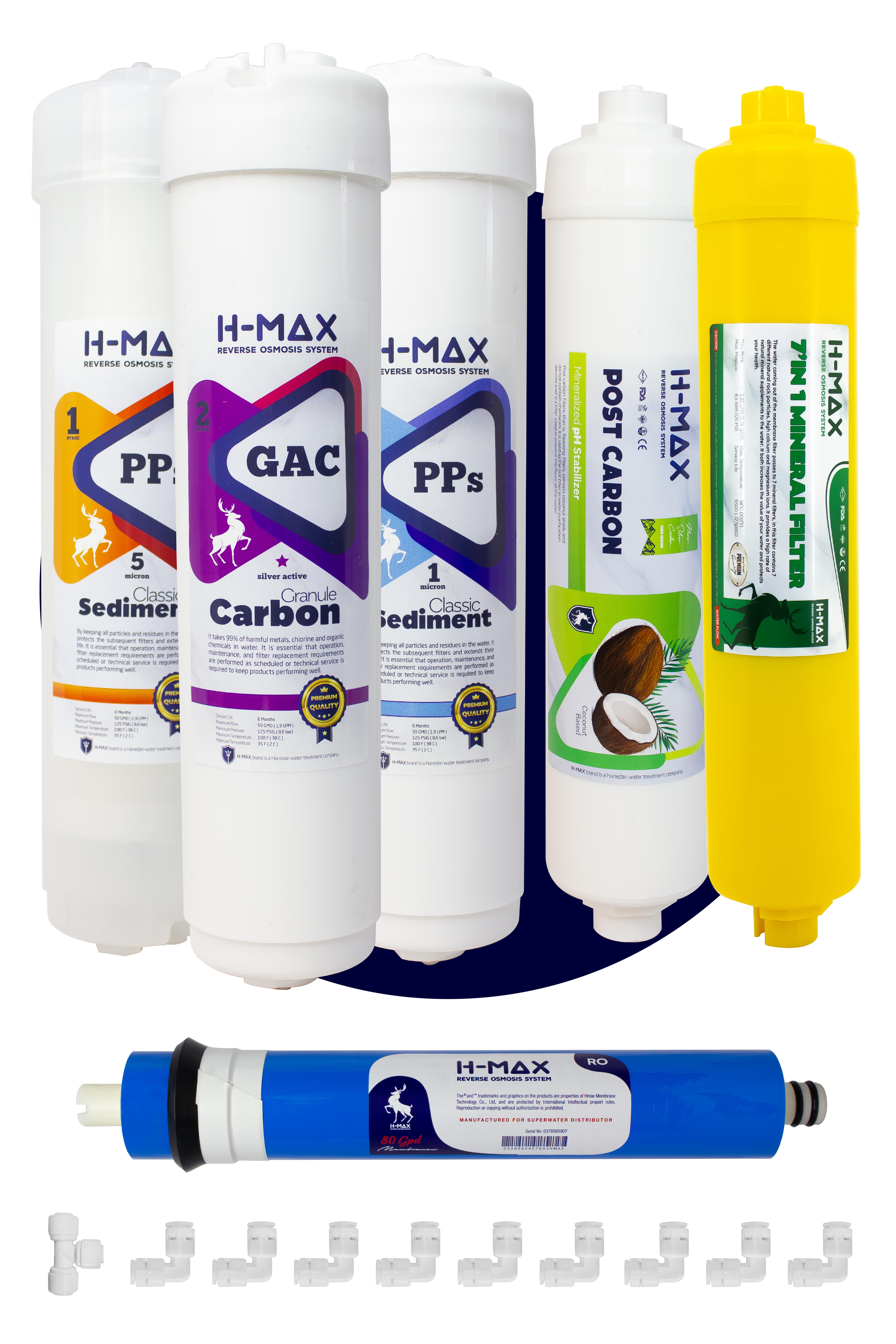  H-max Lg Membranlı Kapalı Kasa Su Arıtma Cihazı 6'lı Filtre Seti - 0058