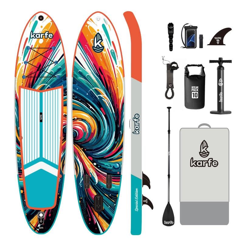 Azure Swirl - 11' (335cm) SUP Şişme Kürek Sörfü - Stand Up Paddle Board - Tüm Ekipmanlar Pakete Dahildir.