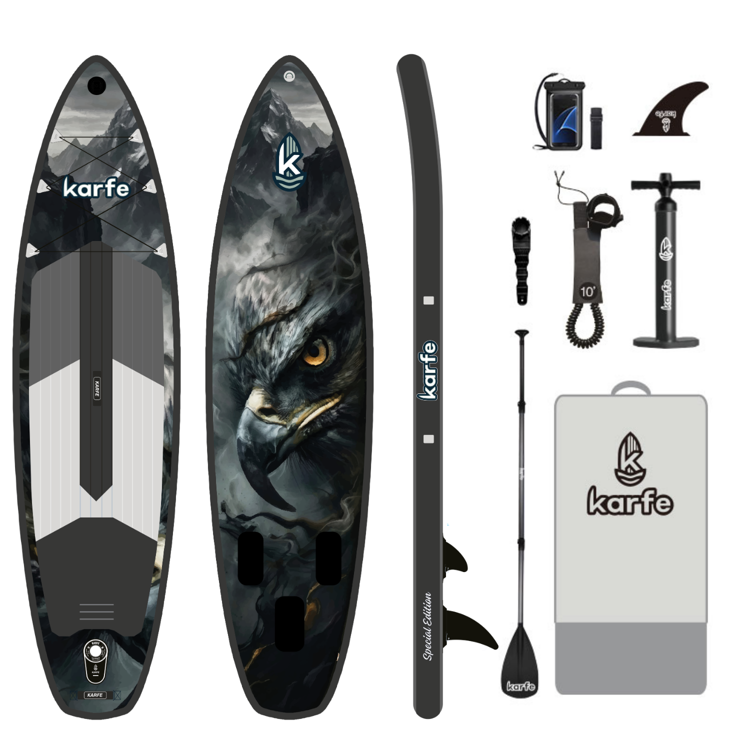 Nocturne 10'6 (320x81x15cm) SUP Şişme Kürek Sörfü - Stand Up Paddle Board - Tüm Ekipmanlar Pakete Dahildir.
