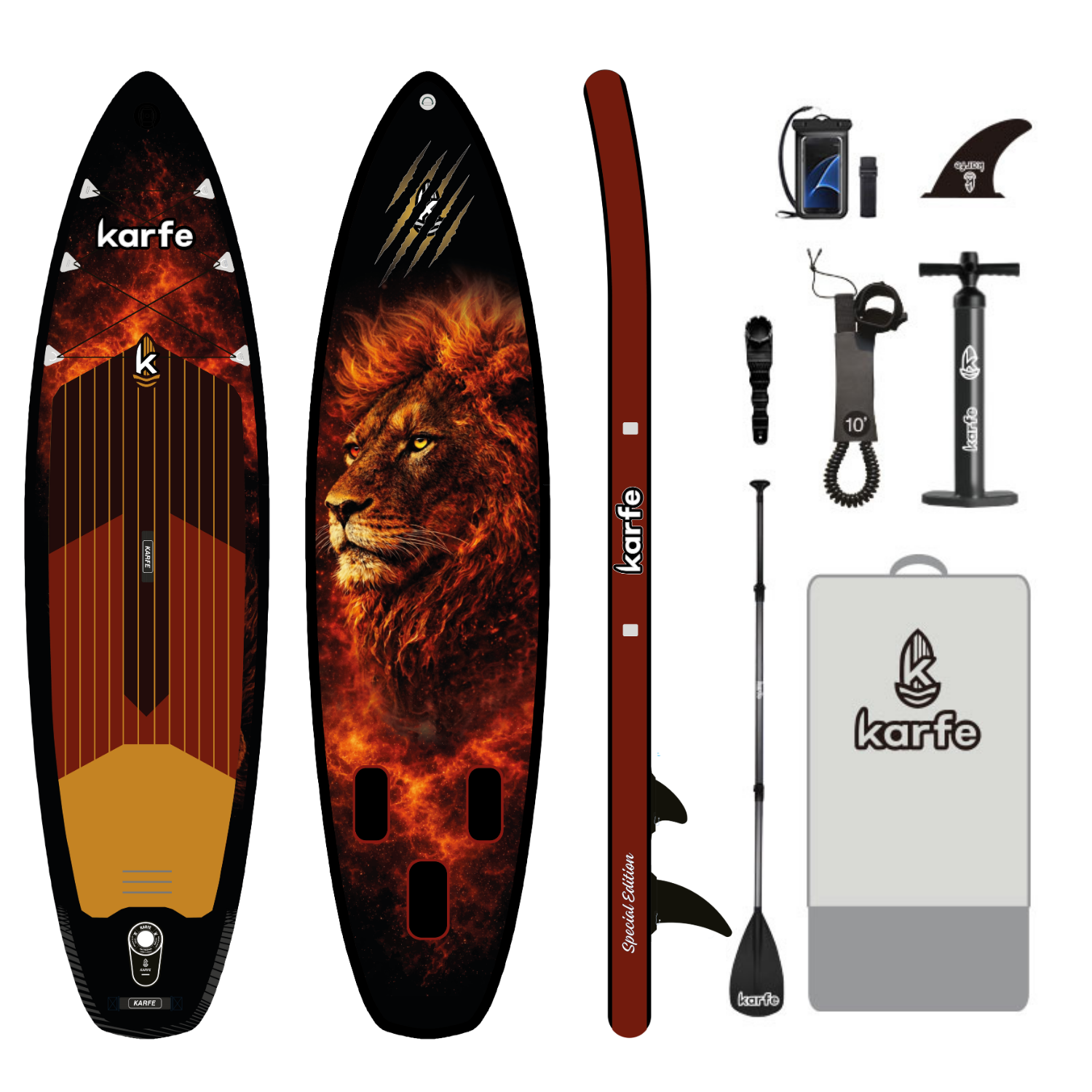 Ember Lion 10'6 (320x81x15cm) SUP Şişme Kürek Sörfü - Stand Up Paddle Board - Tüm Ekipmanlar Pakete Dahildir.