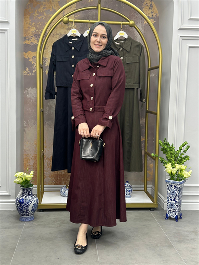 Bel Dikiş Detaylı Elbise