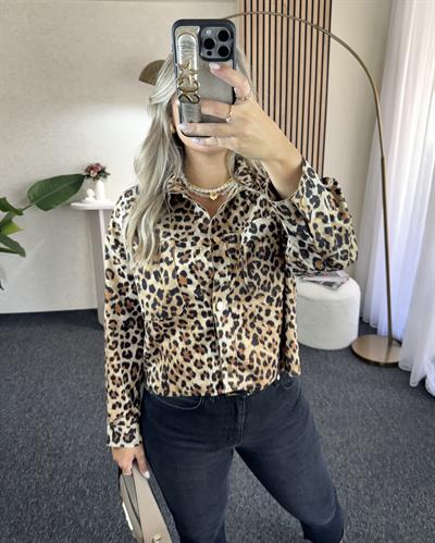Leopar desenli Nubuk premium kalite önden cepli ince ceket