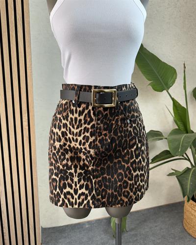 Orjinal Marka Ultra Mini Leopar Desenli Etek
