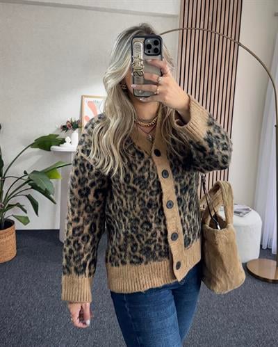 Leopar -Taba Yumoş Hırka