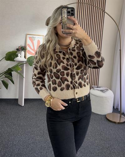 Leopar -Taba Yumuşacık Hırka