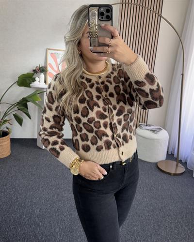 Leopar -Taba Yumuşacık Hırka