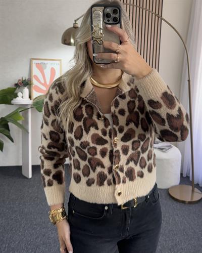 Leopar -Taba Yumuşacık Hırka