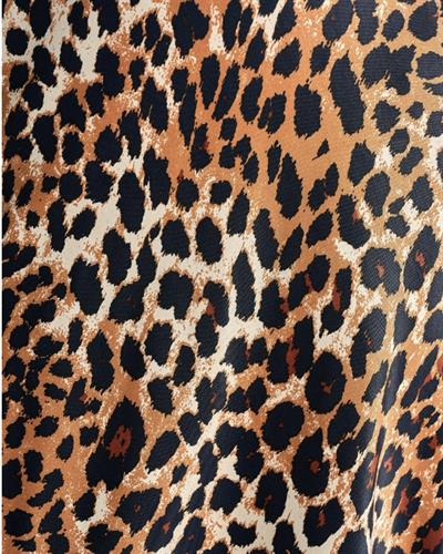 Leopar desenli midi boy dokuma etek